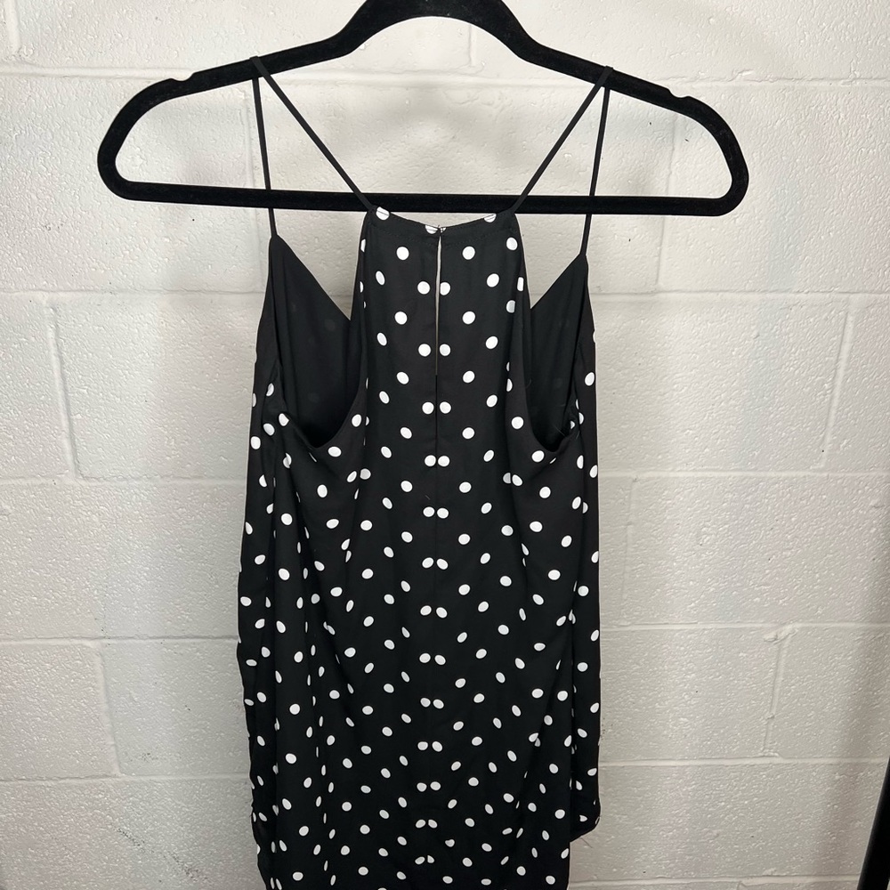 Express Black & White Polka Dot Tank Top - Size: L - Picture 4 of 4